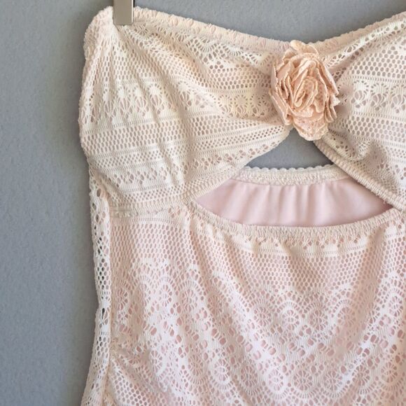 Kate Spade Pink Lace One Piece Swimsuit - Picture 2 of 9